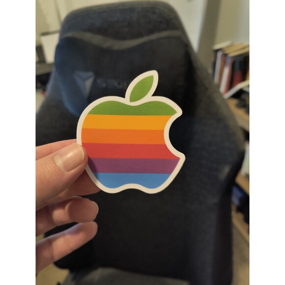 Apple Logo Vintage Premium Sticker Waterproof Vinyl (3 Pack) - Picture 3 of 4